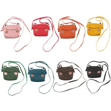 Детская маленькая милая сумка принцессы на плечо для девочек с изображением лягушки, мини-сумка из искусственной кожи с монетками, сумка-держатель LBY2018