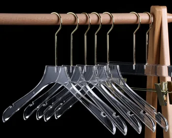 

Acrylic Transparent Hanger Clothing Display Rack Store Adult Hanger Pants Rack Clip Crystal Seamless Suit Coat Clothing Hanger