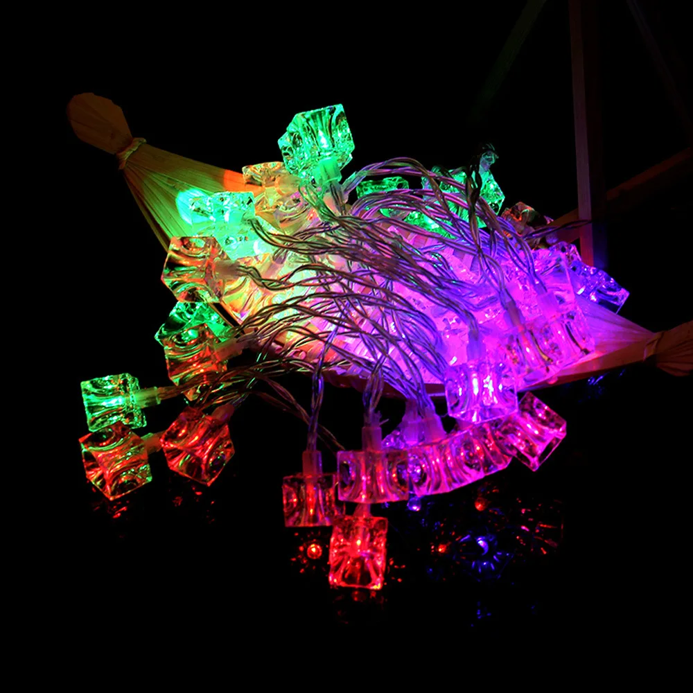 BRELONG Waterproof 4m 28LED Christmas Decorative Light String RGB EU Plug AC220-240V - Ice cubes