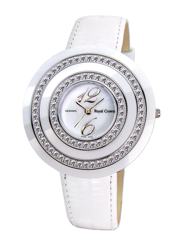 

Royal Crown Jewelry Watch 3797 Italy brand Diamond Japan MIYOTA platinum Diamond Quartz Ladies WristWatches Women Dress Watches