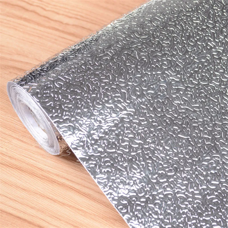 

Aluminum Foil Kitchen Oil Proof Waterproof Sticker Self adhesive Wallpaper Room Home Decor Mural Kitchen Stove Wallpapers