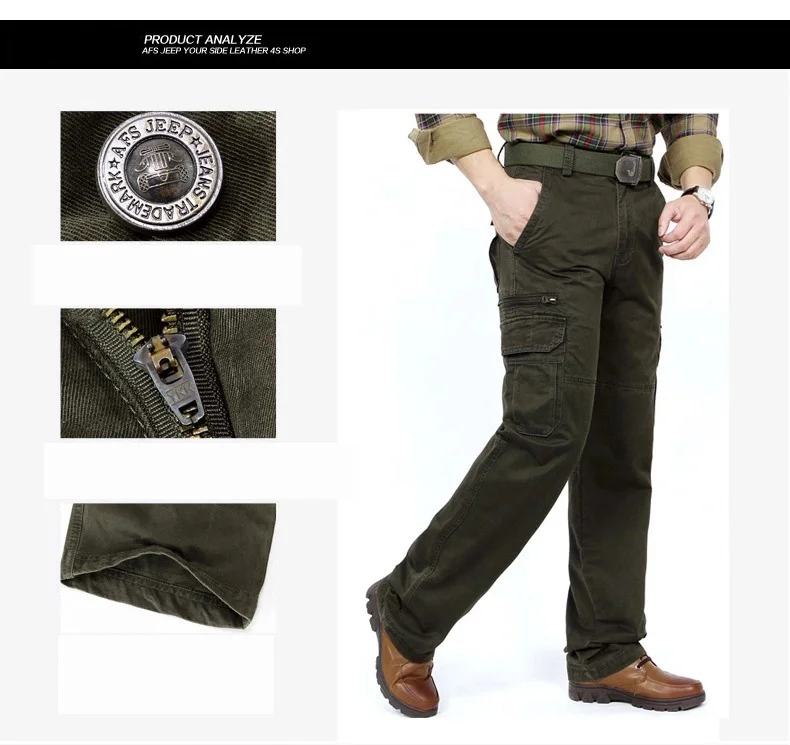 AFS JEEP, Брендовые мужские брюки карго, армейский зеленый, много карманов, армейские, повседневные, хлопковые, свободные, прямые брюки, военные, тактические штаны