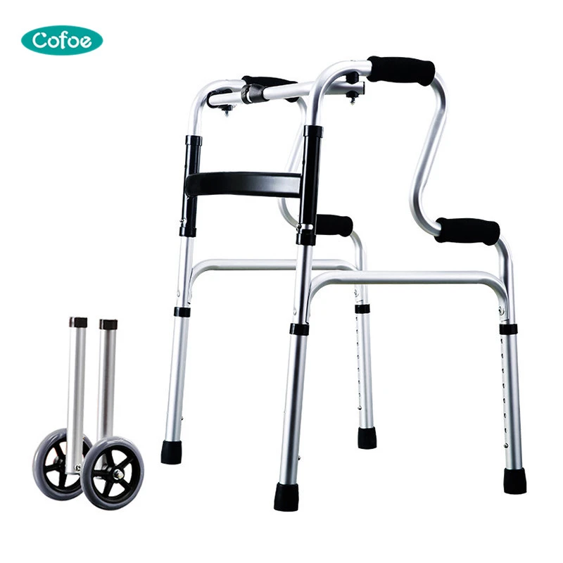 

Cofoe New Lightweight High-grade Aluminum Walking Aids folding health Walker Mobility Walking Frame Adjustable Disabled Walkers