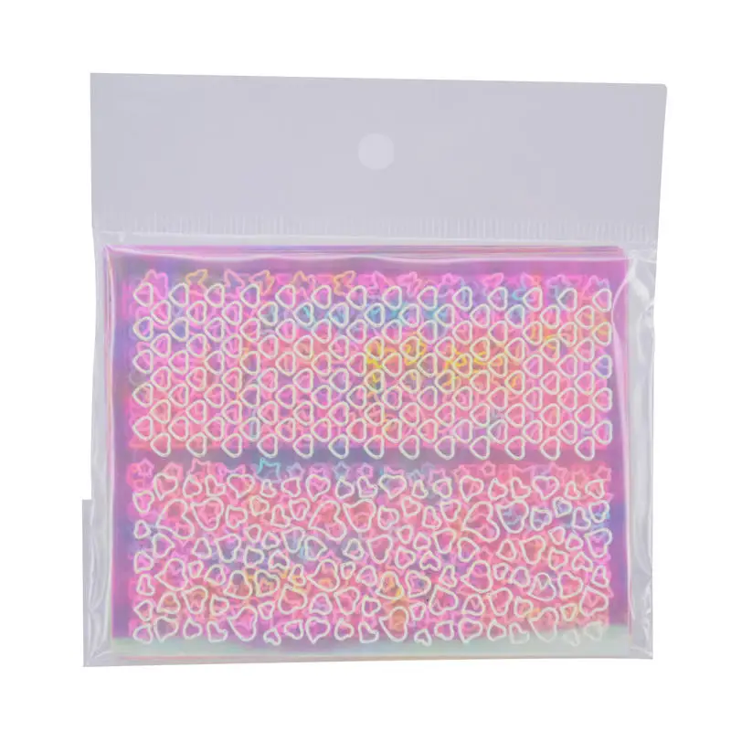 

24 Pcs AB Color Hollow Stencil Stickers Nail Vinyls Transfer Tips Guide Template Heart Star Fish Design Sticker