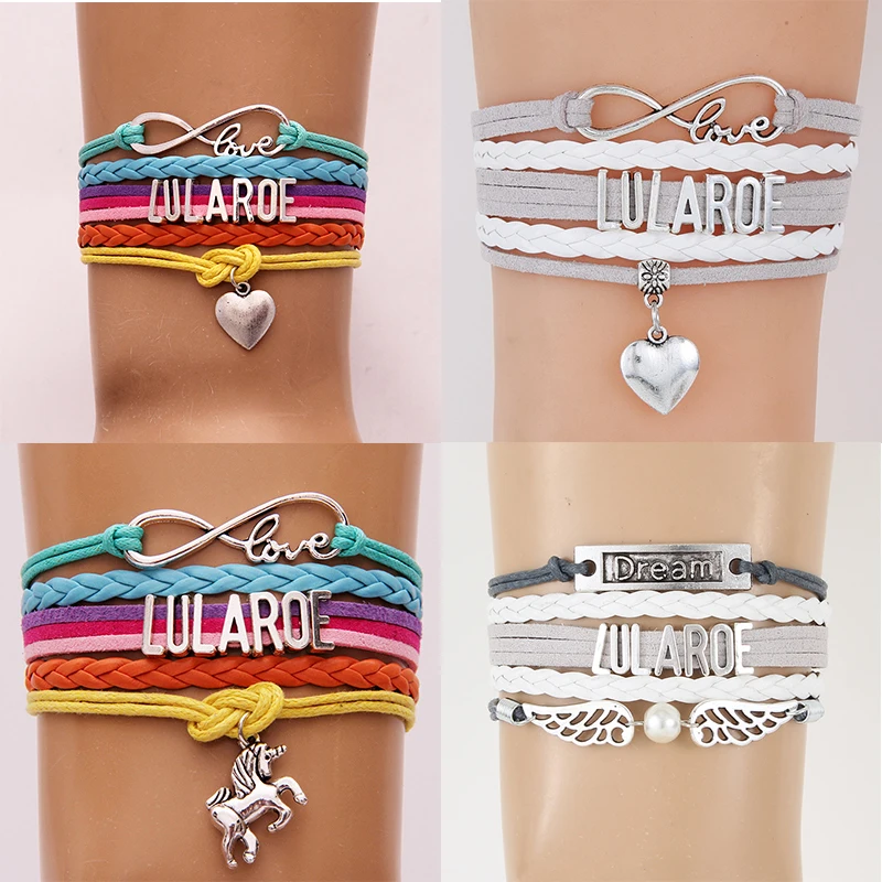 10 шт./лот) Бесконечность любовь LULAROE браслеты и браслеты кожа воск Плетеный браслет ювелирные изделия для женщин мужчин