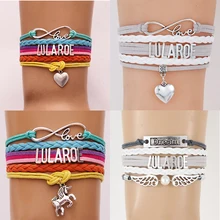 10 шт./лот) Бесконечность любовь LULAROE браслеты и браслеты кожа воск Плетеный браслет ювелирные изделия для женщин мужчин