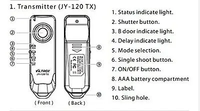 Viltrox JY-120 N1 Беспроводной пульт дистанционного управления для Nikon D300s D700 D200 D1 N90s F5 F6 F9