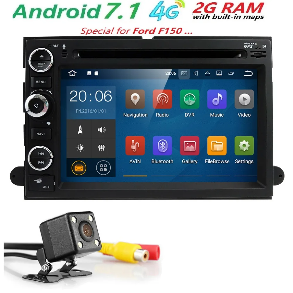 

2 din Car Radio GPS Android 7.1 Car DVD Audio for Ford F150 F250 Fusion Mustang Edge Explorer Expedition2004 2005 2006 2007 2008