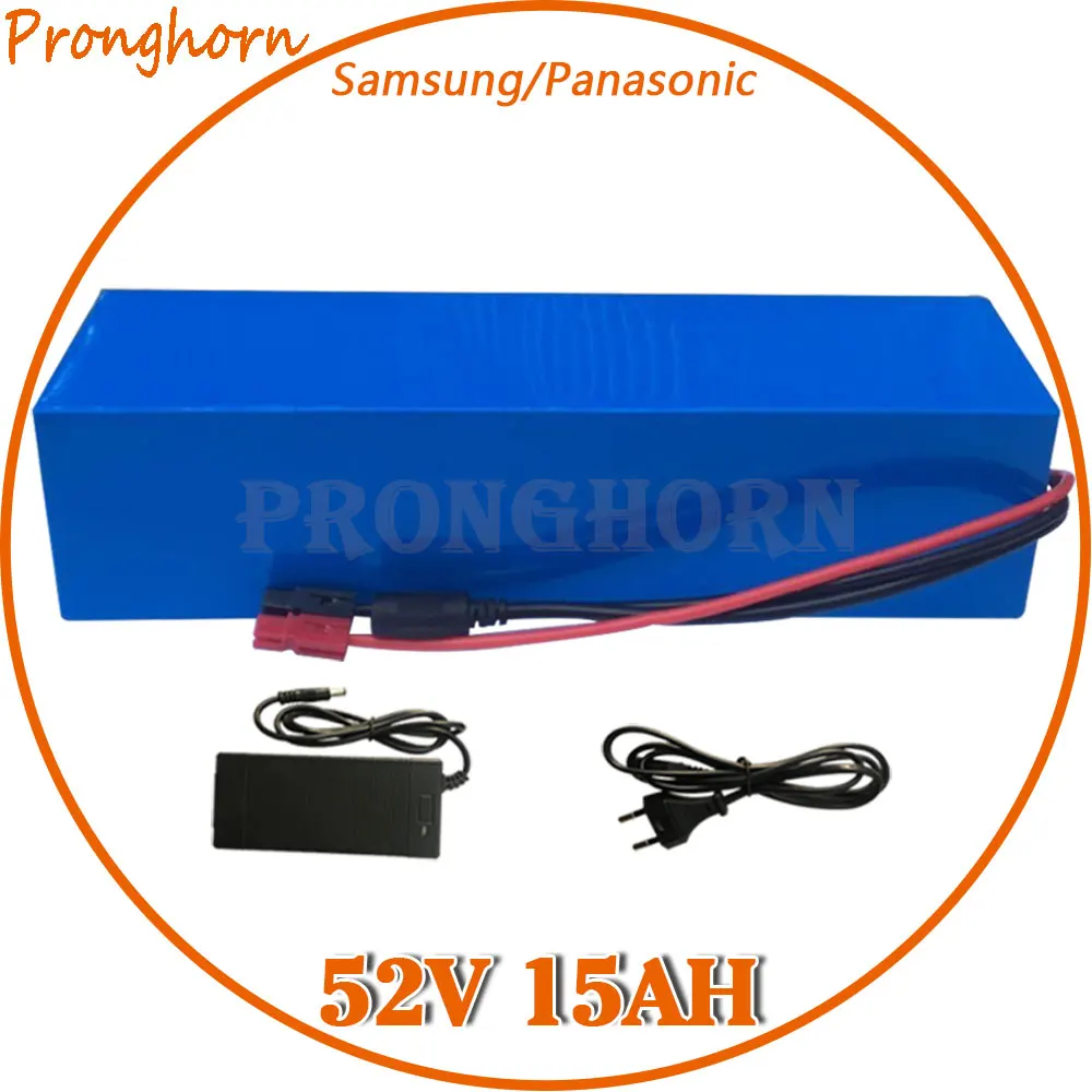 Flash Deal 52V 15AH Li-ion Battery 52V 15AH Electric Scooter Battery 52V Ebike Battery use Panasonic/Samsung cell for 48V 500W 1000W Motor 0