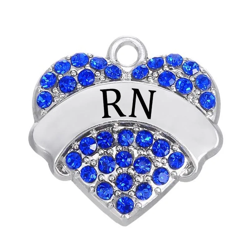 double nose clear crystal rhodium finish rn pave heart charm