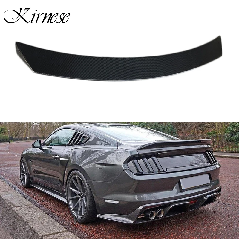 

Kirnese Carbon Fiber Rear Trunk Spoiler Wing for Ford Mustang 2015 2016 2017 Auto Racing Car Styling Tail Lip Wing