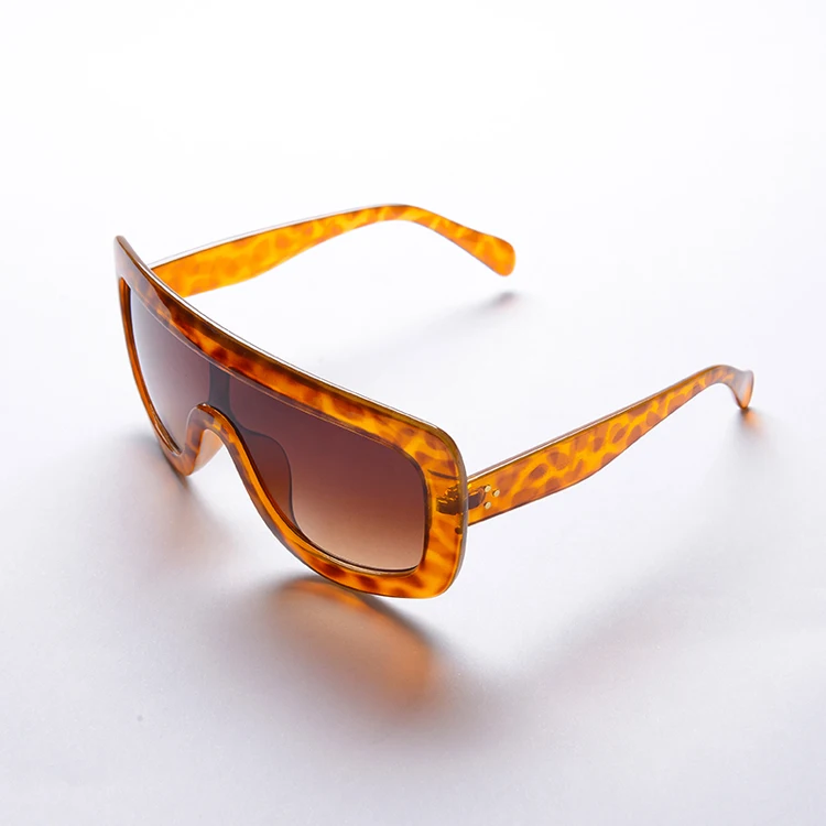 Роскошные винтажные женские солнцезащитные очки, фирменный дизайн, солнцезащитные очки для женщин, женские солнцезащитные очки большого размера, зеркальные очки - Цвет линз: Yellow Leopard