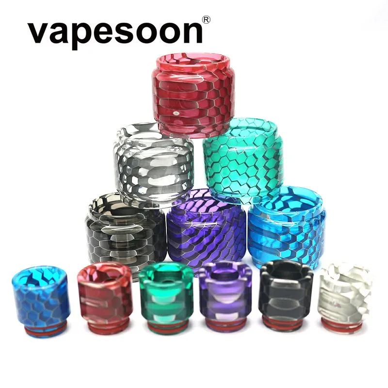 

6pcs vapesoon colorful snake pattern Acrylic bubble tube & drip tip kit for SMOK TFV12 Prince atomizer tank 6 color