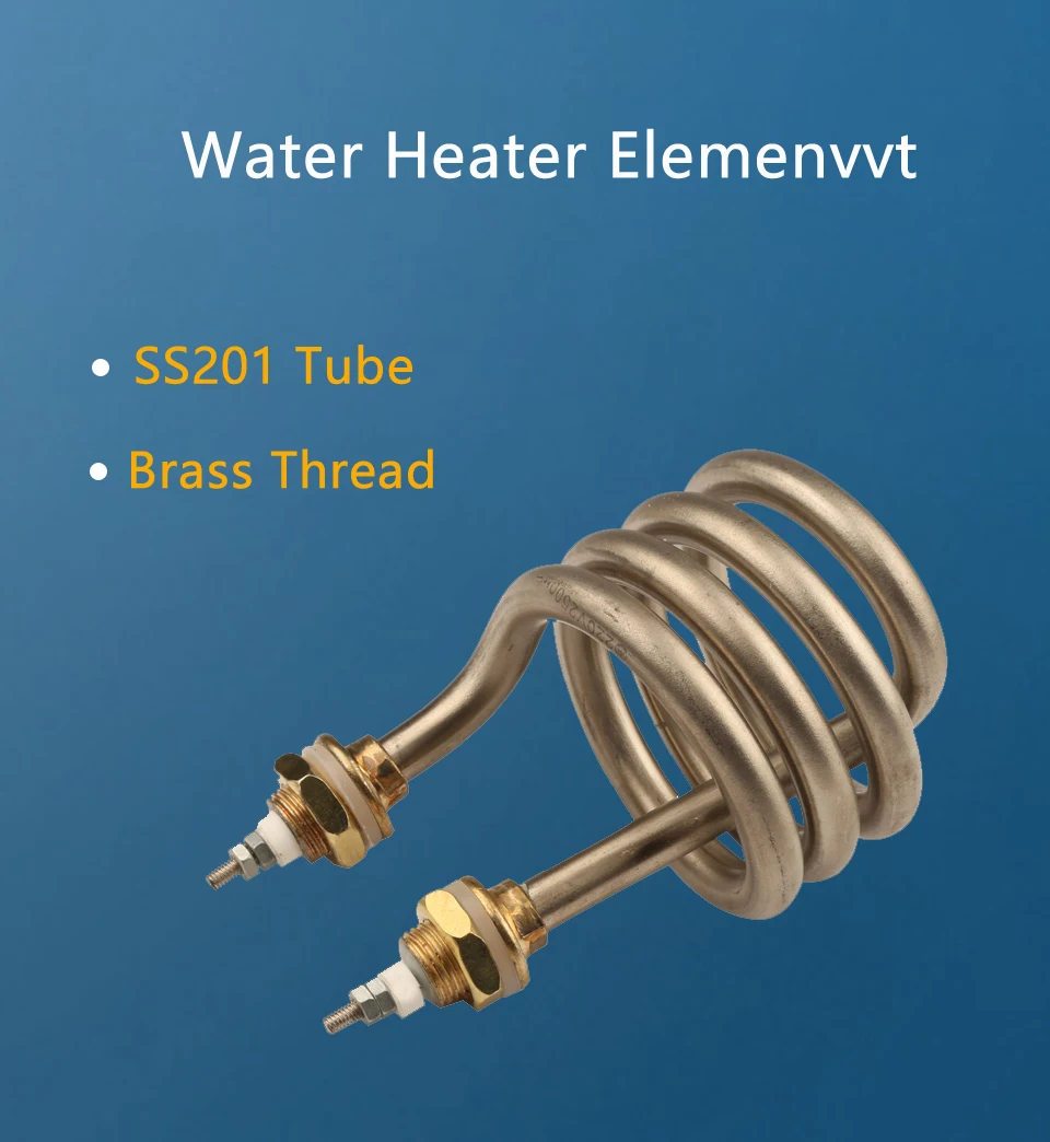 Дистиллированная вода Механическая электрическая тепловая труба 10 мм 2500 Вт спираль из нержавеющей стали погружной нагревательный элемент
