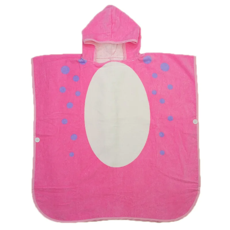 Плюшевый Халат с капюшоном и мультипликационным принтом для детей ясельного возраста, пижамы с животными, банный халат, однотонная одежда для сна с мультипликационным принтом - Цвет: 87F