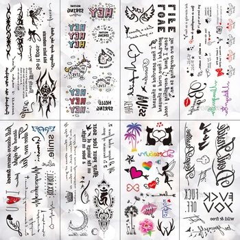 

Cute Little English letters Waterproof Temporary Tattoo Sticker Small Animals Flash Tattoos Body Art Fake Arm tatoo Women