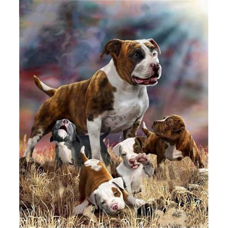 

Diy Diamond Painting Pit Bull Terrier Dog Full Square Drill Rhinestone Embroidery Mosaic Pictures Kitchen Home Hobby Art Crafts