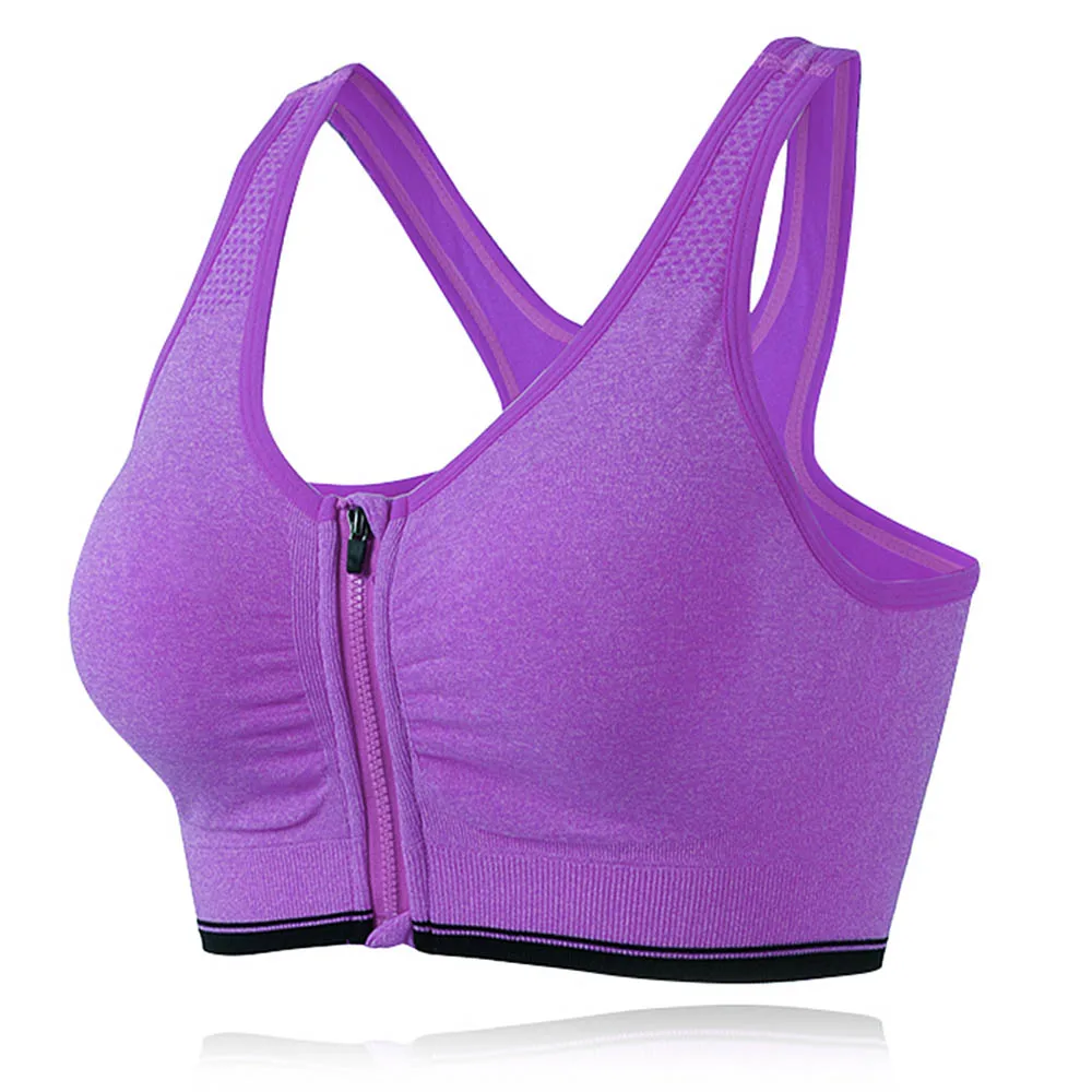 purple 50 шт., новое дышащее бесшовное нижнее белье, мягкое, не скованное, женское нижнее белье, бюстгальтер пуш-ап, корсет, формирователь, профессиональный бюстгальтер на молнии спереди - Цвет: purple