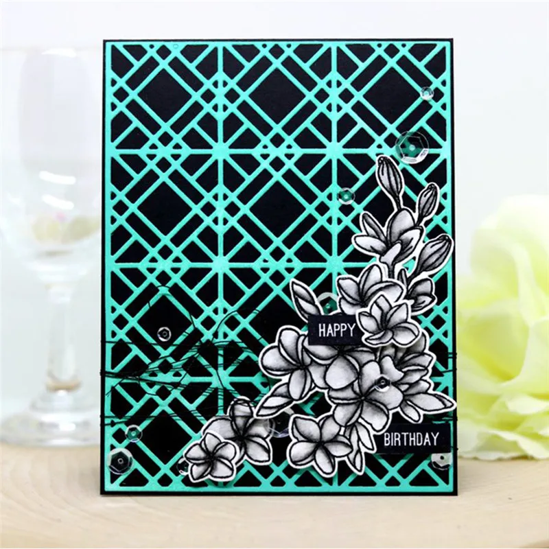 

DiyArts Large Rectangle Die Background Metal Cutting Dies Diamond Card Making DIY for Scrapbooking Paper Album Craft Diecut