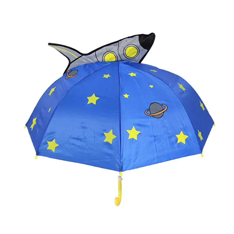 Райский милый мультяшный детский зонтик, анимация, креативный, с длинной ручкой, 3D, для моделирования ушей, детский зонтик для мальчиков и девочек - Цвет: rocket
