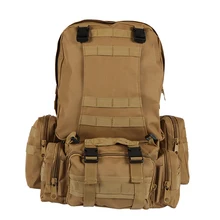 Supervivencia al aire libre Que Acampa del Recorrido Senderismo Mochila 50L Molle Asalto Del Ejército Táctico Militar Mochilas 3D Bolsas de Nylon Resistente Al Agua