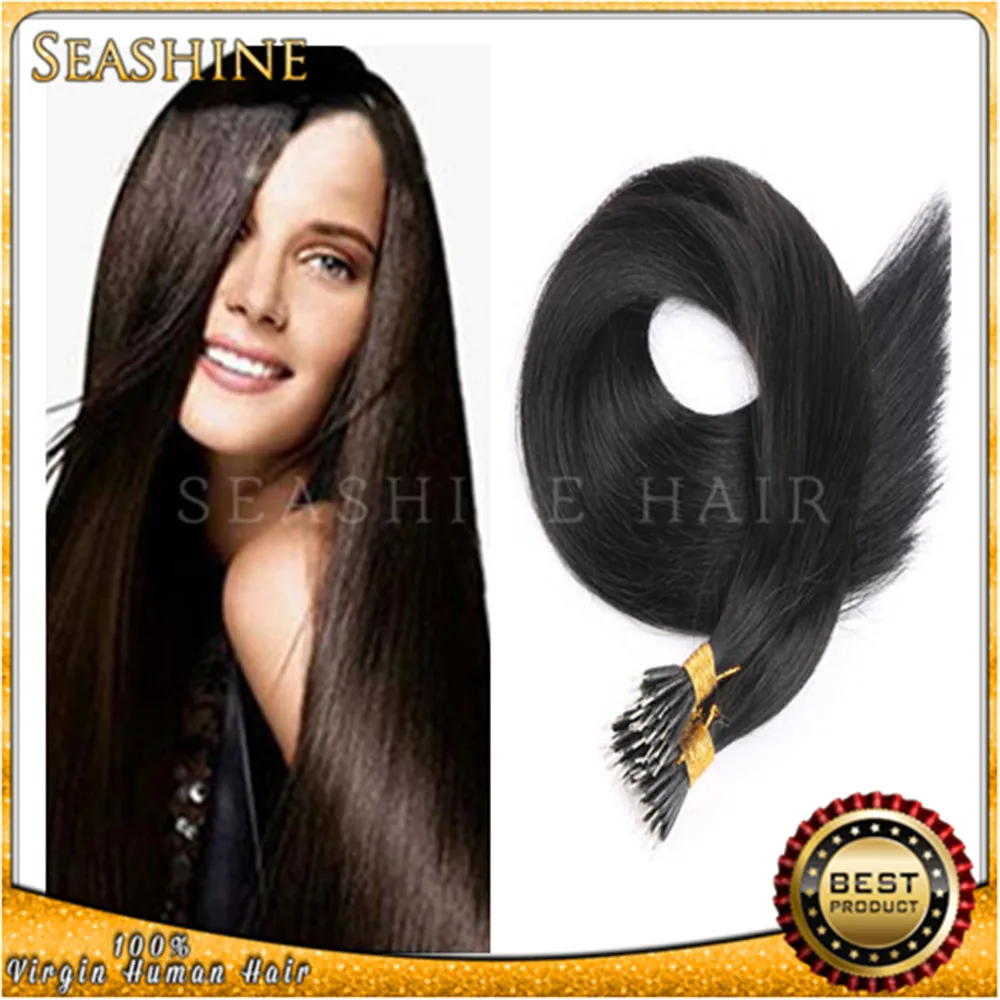 

cheap 18-28inches Nano Ring Hair Extensions Brazilian remy Straight keratin Hair 1G/S 100G/PC 300G/LOT In STOCK Free Shipping