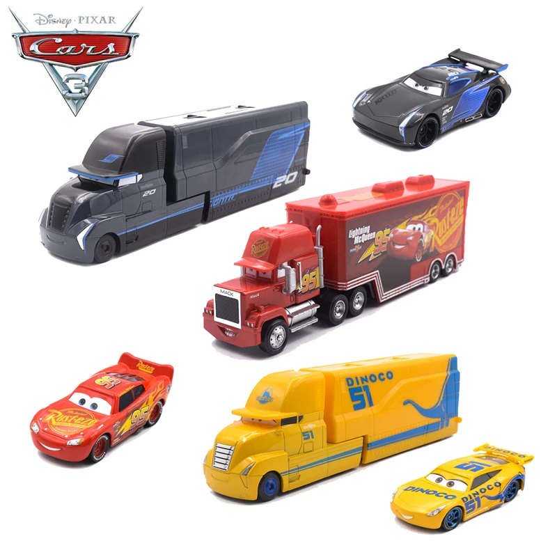 1:55 Disney &quotтачки 3 металлическая модель большой грузовик черный Storm Jackson Lightning McQueen