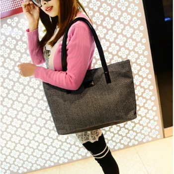 

Canvas Tote Bag Fashion Women's Handbags Travel Big Bag Ladies Shoulder Bags Large Capacity Designer Luxury Black Shopping Bag