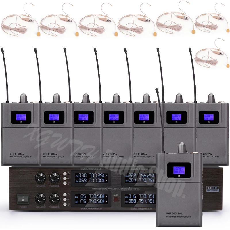 전문 UHF 가변 주파수 8 다이나믹 핸드 헬드 디지털 오디오 UHF 무선 마이크 시스템 무대, KTV 가라오케 마이크