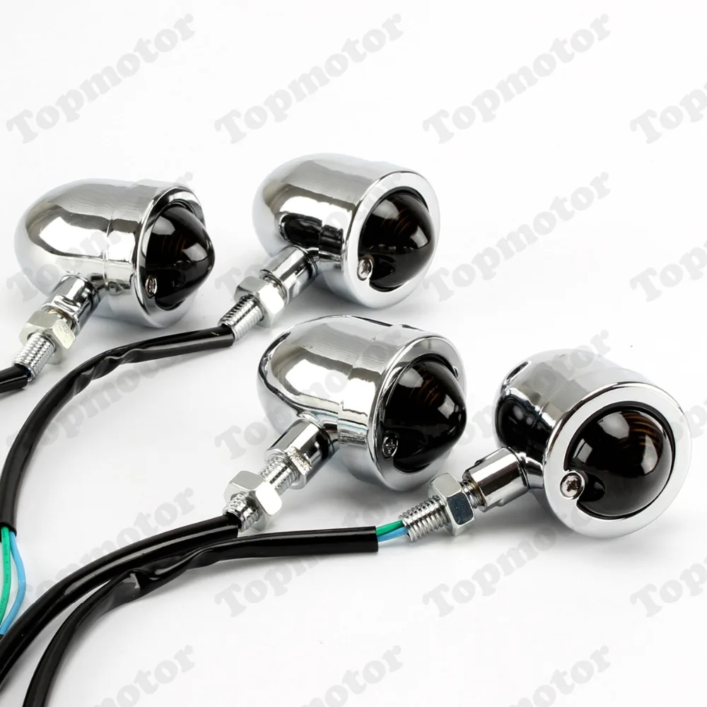 

Chrome Bullet Motorcycle Turn Signal Indicators light Blinker Lamp For Harley Honda Yamaha Suzuki Cafe Racer Sportster Universal