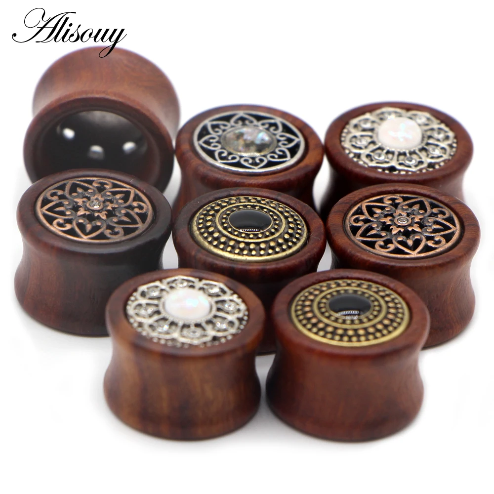 Piercing Jewelry Ear Piercing Jewelry Body Piercing Jewelry Body Jewelry Alisouy 2PCS Ear Plugs Wood Flesh Tunnels Saddle Ear Gauges 8mm-30mm Solid Hollow Body Piercing Jewelry For Men Women Expanders