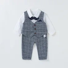 Vlinder/Одежда для маленьких мальчиков комплект одежды для маленьких мальчиков, комплект детской одежды для новорожденных, на день рождения, футболка для мальчиков, штаны жилет с галстуком-бабочкой комплект для мальчиков из 4 предметов