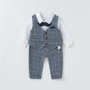 

Vlinder Baby boy clothes Toddler boy clothes Set Newborn Birthday kids clothes set Boy T-shirt Pants Bow Tie vest 4pcs Boys Set