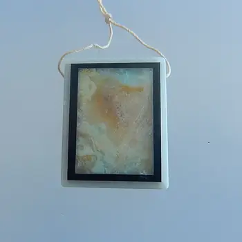 

Fashion Obsidian And Amazonite gemstone pendant bead,35x28x7mm,17.6g