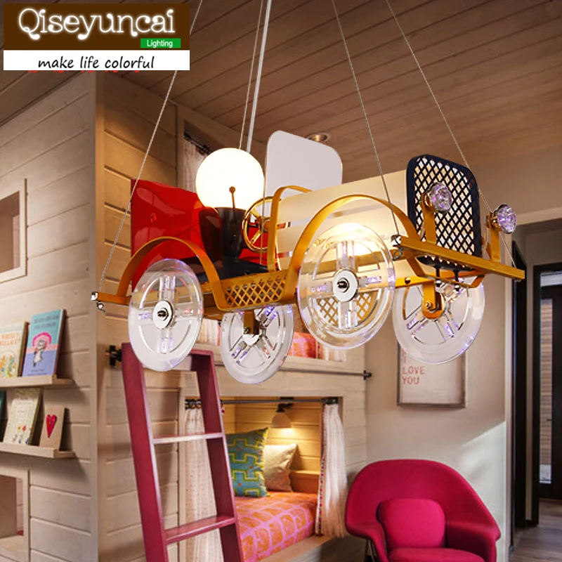 

Qiseyuncai Creative cartoon car LED eye children room chandeliers boys and girls bedroom lovely lighting
