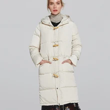 Зимняя парка Для женщин однотонная верхняя одежда Теплая куртка Женский Horm Кнопка Куртка с капюшоном для девочек для дам зимнее пальто парка Femme