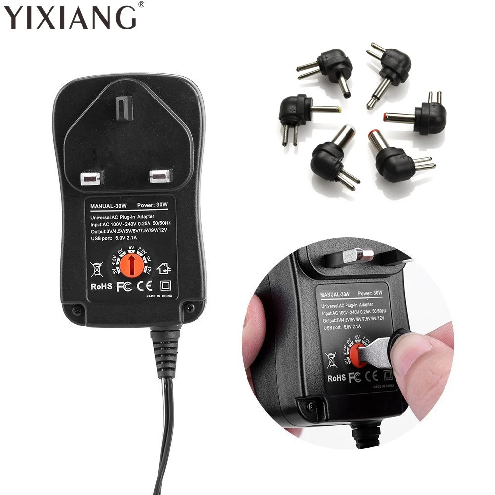 YIXIANG 30 Вт AC EU/US Подключите Мощность адаптер 3 В 4 5 6 7 9V 12V зарядное устройство с шт.