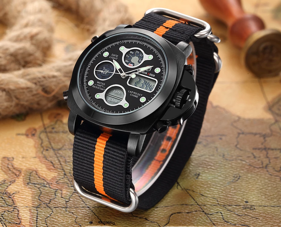 GOLDENHOUR Männer Analog Cavans Sport Uhren Herren Armee Militär Uhr Männlichen Datum Quarz_voghion.com