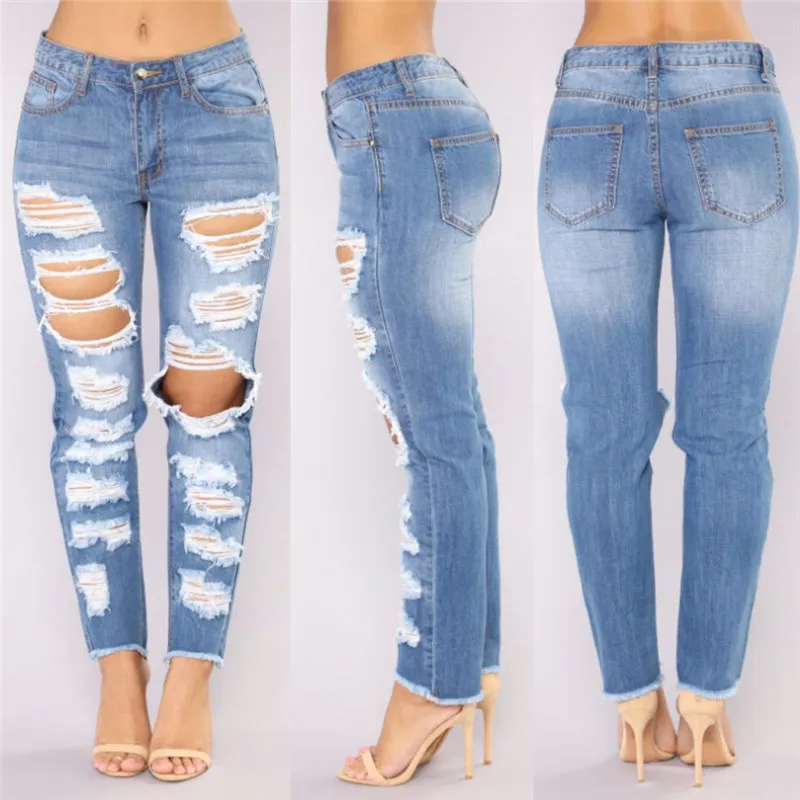 womens ripped jeans plus size