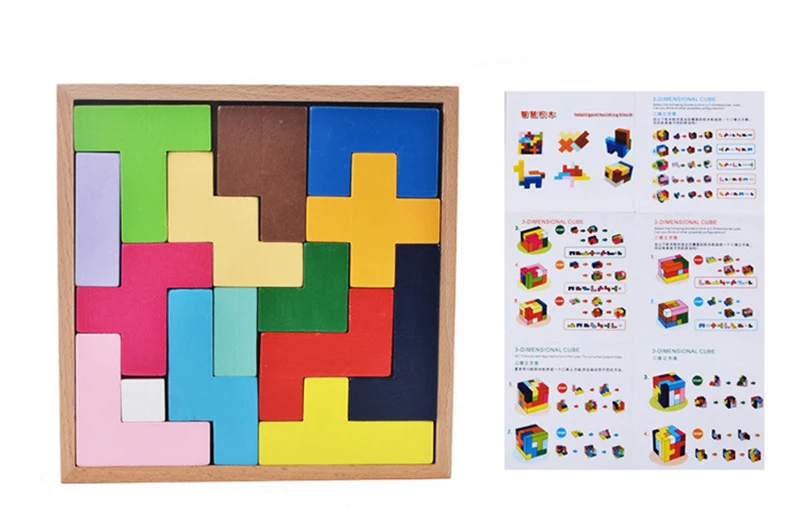 3D квадратная игра деревянная головоломка русские строительные головоломки доска игрушки развивающие детские деревянные подарки