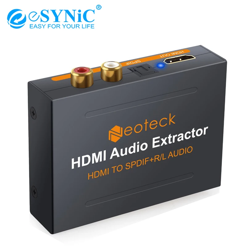 

eSYNiC 1.3 HDMI To HDMI & Optical SPDIF+L/R Audio Extractor 1080P RCA Analog Converter Splitter 3D Adapter For HD Box PS3 PS4