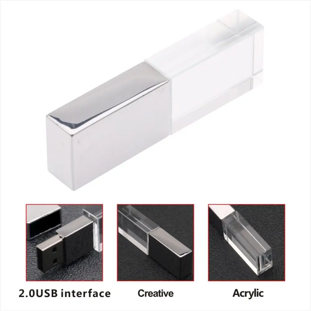 Crystal Waterproof USB Memory Flash Stick Pen Drive
