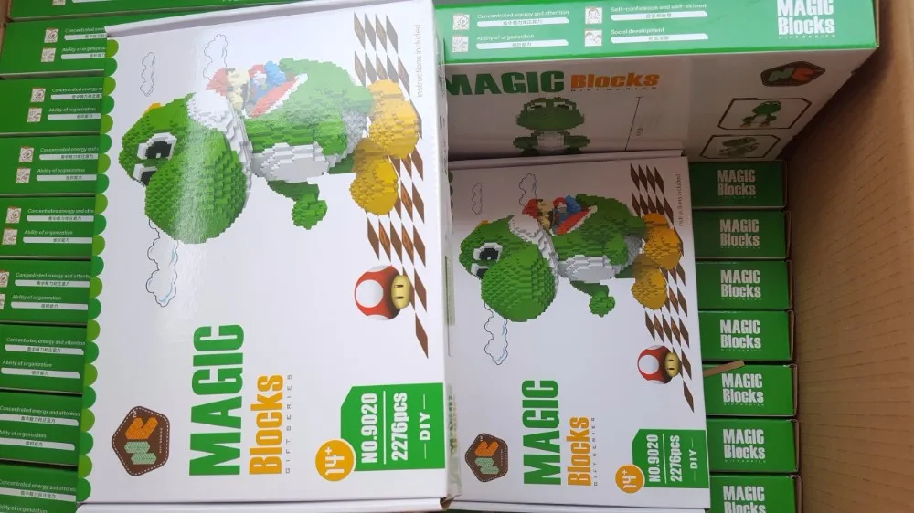 HC hot sales Magic Blocks Big size Yoshi Mini Blocks cute Anime DIY Building Toys Auction Model educational toy Kids Gifts 9020