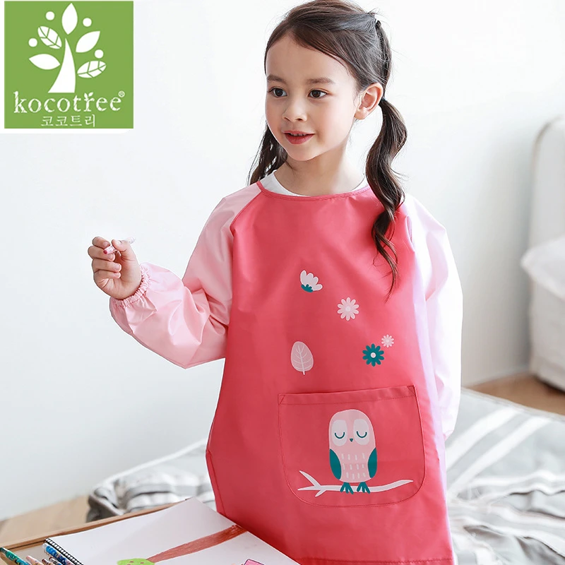 Cartoon Animals Children font b Baby b font Todders Waterproof Long Sleeve Painting Smock Bibs Apron