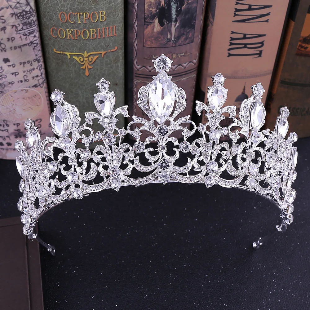 

Handmade wedding crown Crystal Bride tiara 2019 Fashion Queen crown headband Elegant Headpiece Luxury Hair Jewelry Accessories