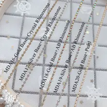 Приблизительно 144шт золотые и серебряные цепочки с кристаллами Стразы жемчужные цепочки металлические украшения для ногтей