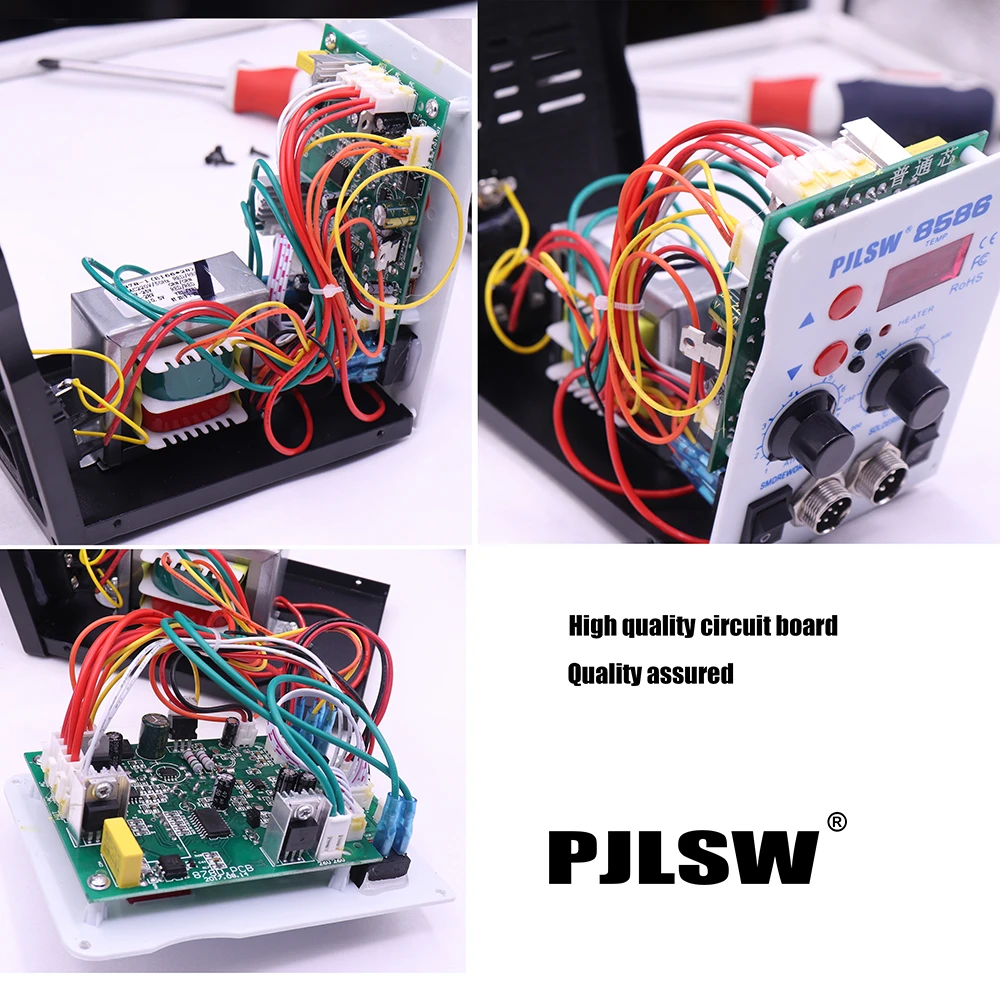 PJLSW 8586 750 Вт Цифровой дисплей ESD Электрические паяльники+ DIY фена лучше BGA SMD паяльная станция