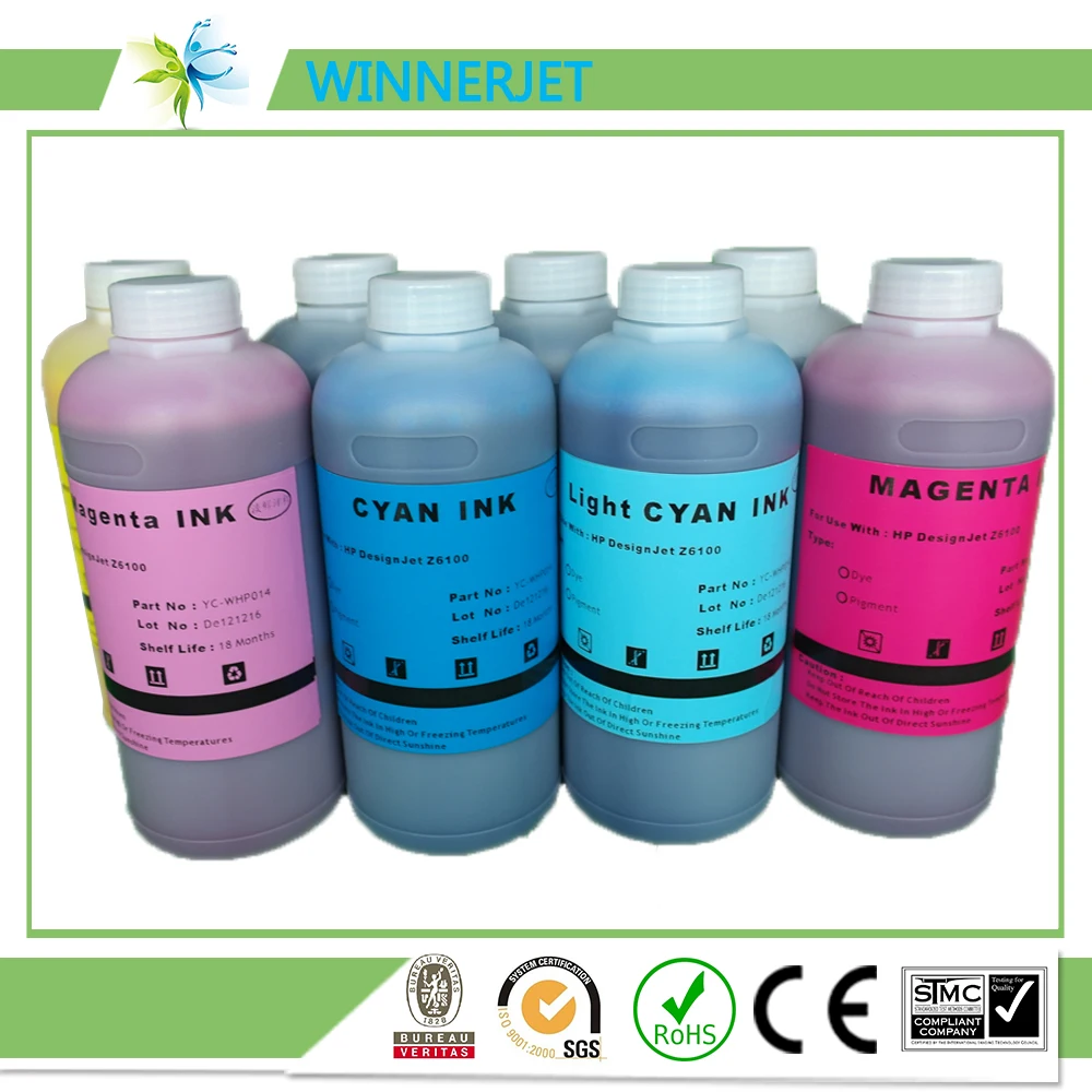 1000ml x 8color For hp91 Pigment ink for Hp Designjet Z6100 printerin