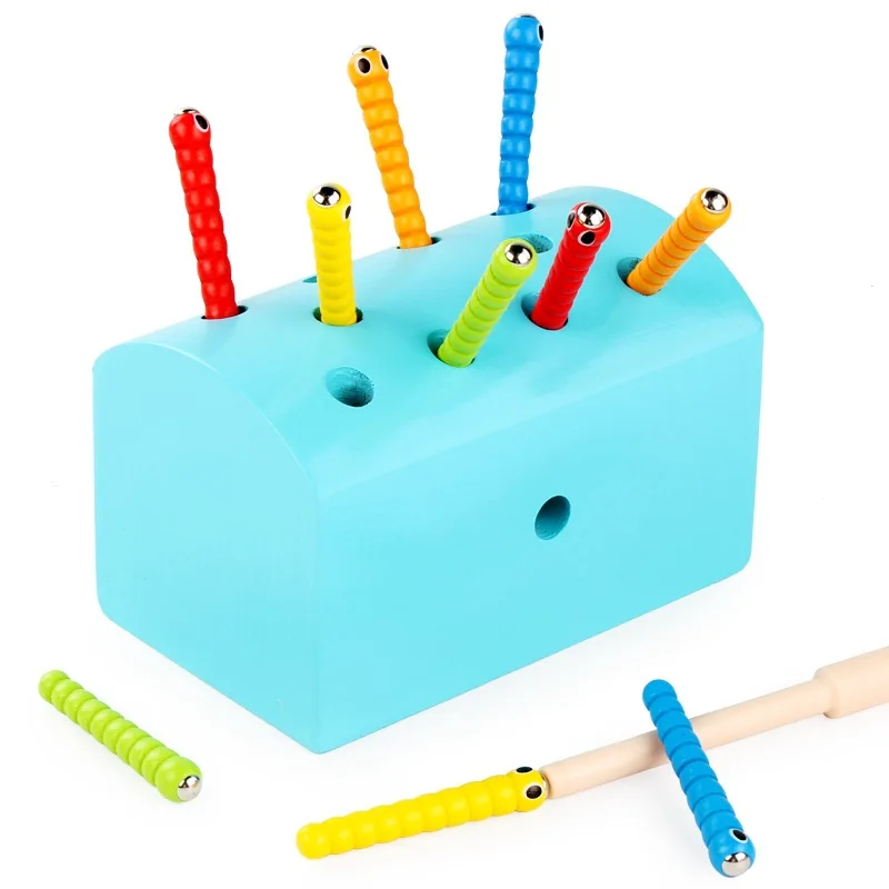 Новые детские строительные блоки, игрушки, для детей от 1 до 3 лет, головоломка для малышей, магнитная игра для ловли рыбы - Цвет: Синий