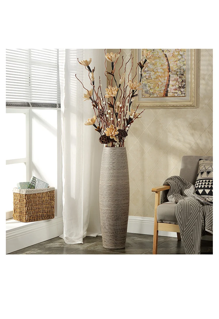

60CM / 80CM 95CM simple style stoneware handmade floor vase home hotel lobby to send friends new gifts